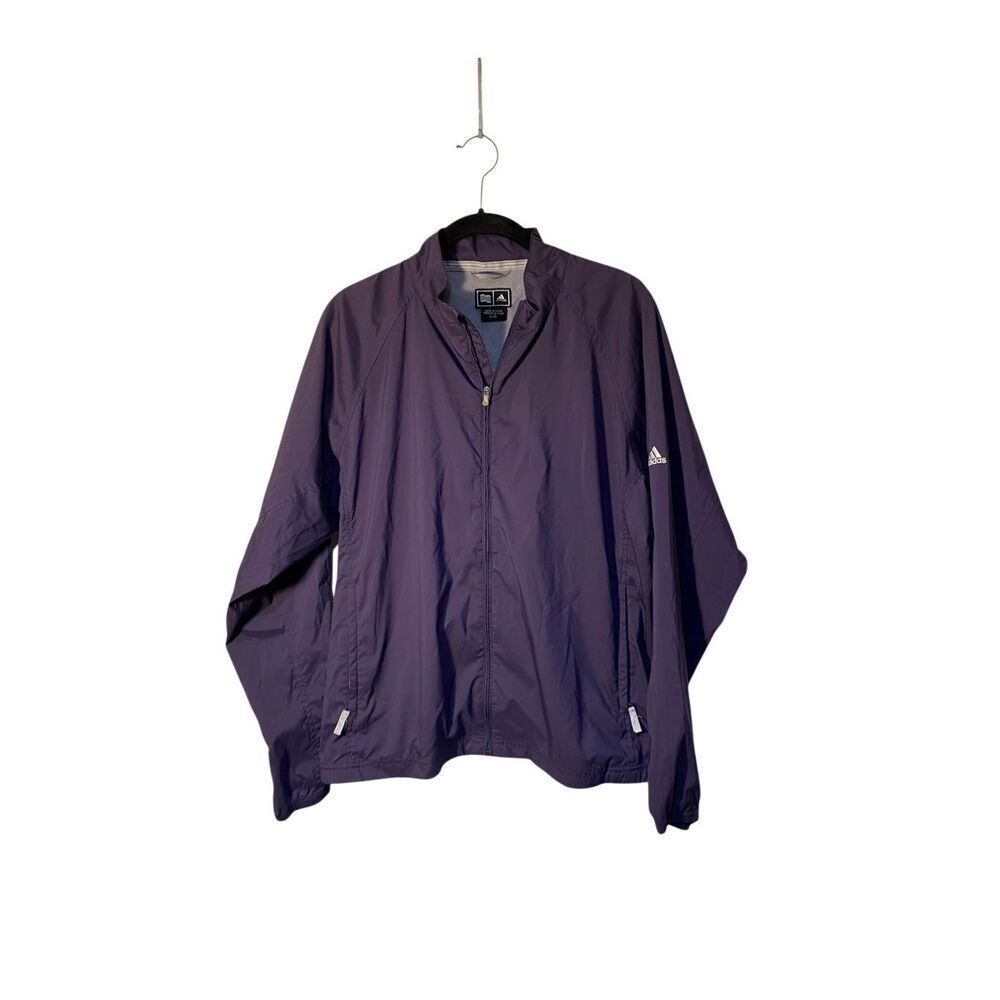 Adidas women’s purple activewear nylon, 1/4 zip top size large